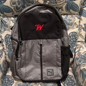 Puma Black and Gray Men's Backpack with Red Accent